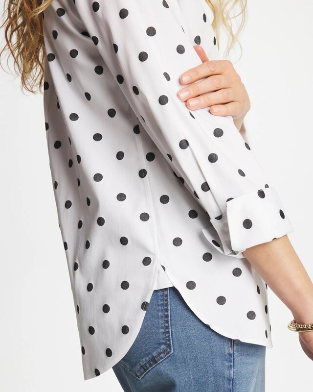 No Iron Stretch Perfect Dots Shirt - image 5